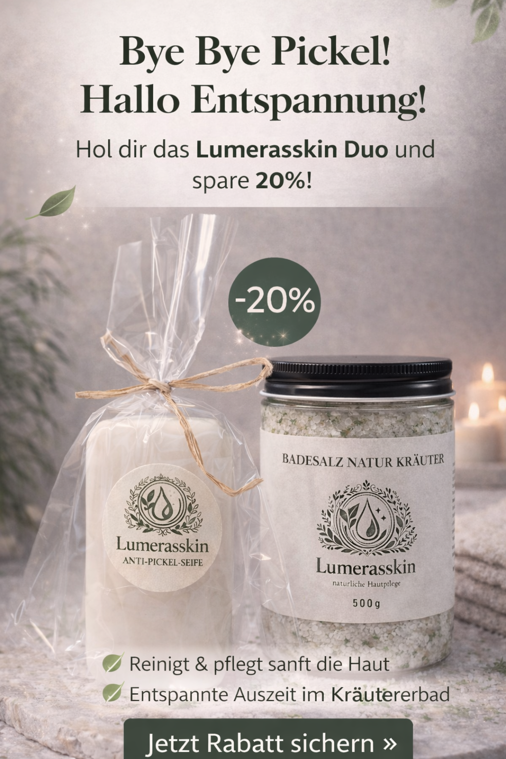 Seife und Kräuterbadesalz Set